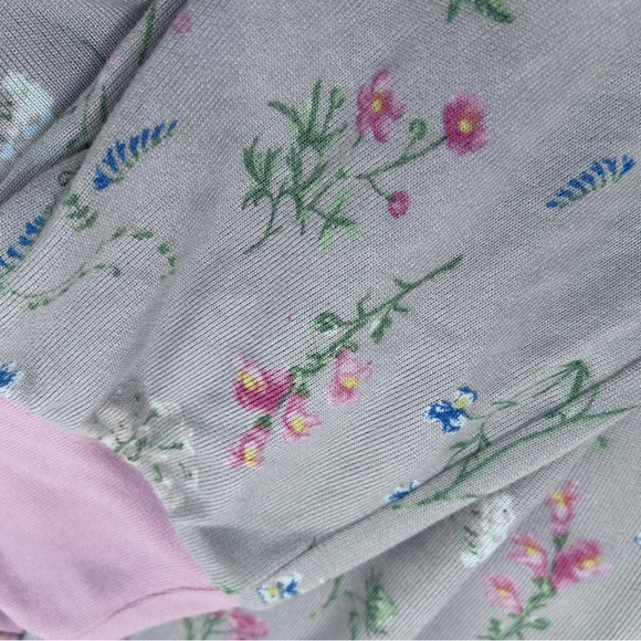 Flora Nikrooz Floral Pajama Set W’s Med fits M/L excellent condition grey pink - Picture 6 of 15